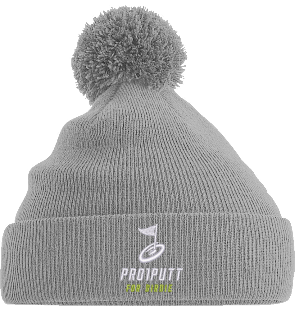 Wintermütze Stick white/Lime Icon PomPom