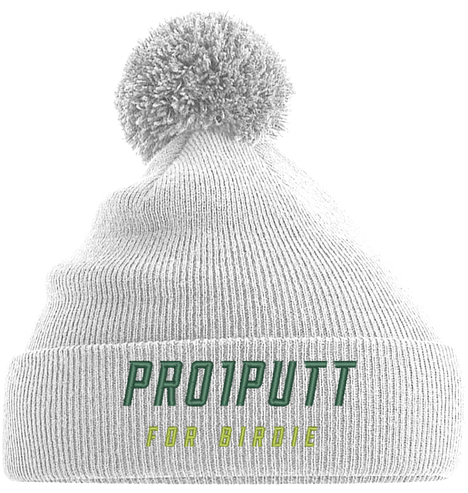 Wintermütze Stick Green/Lime PomPom