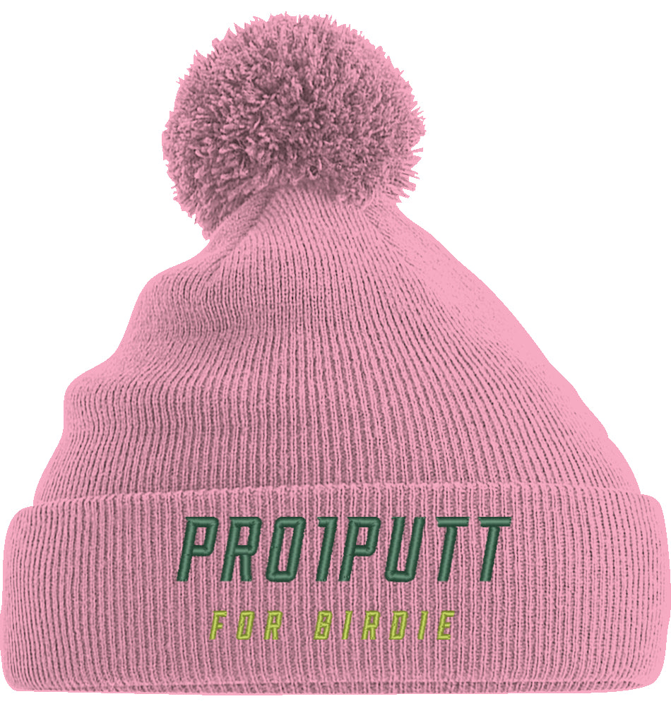 Wintermütze Stick Green/Lime PomPom