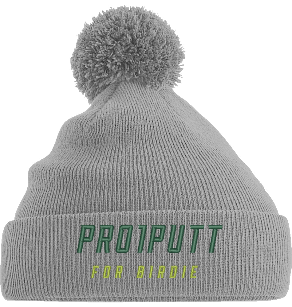 Wintermütze Stick Green/Lime PomPom